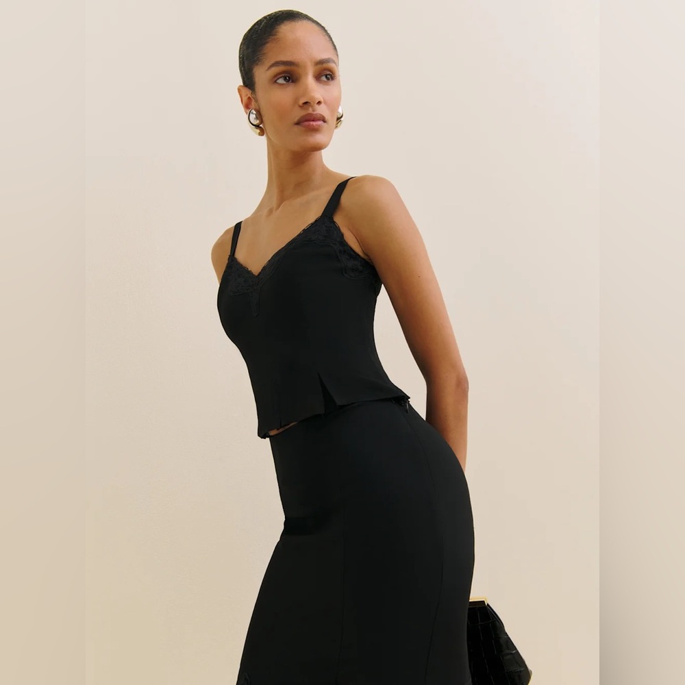 Reformation Sarita Two Piece In Black, brand new, never worn, no flaws. - Picture 2 of 5